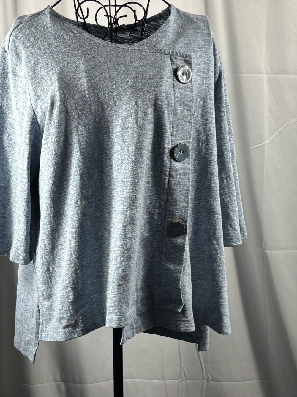 Habitat Heather Slate Blue Button-Accent Tunic
